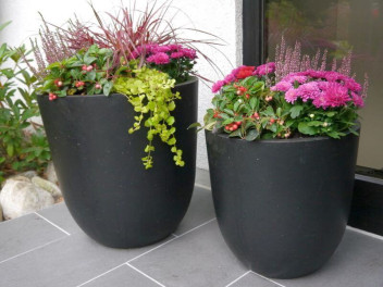 Blumenkübel NERO, Fiberglas schwarz 60x54