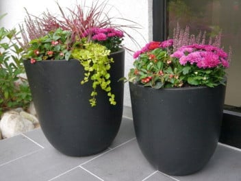 Blumenkübel NERO, Fiberglas schwarz