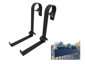 Halterung für Balkonkasten, anthrazit (für runde Geländer)