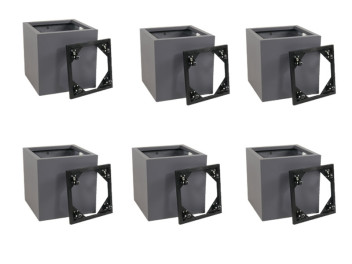 Komplettset 12-teilig: Pflanzkübel 40x40x40cm mit Pflanzenrollern, anthrazit