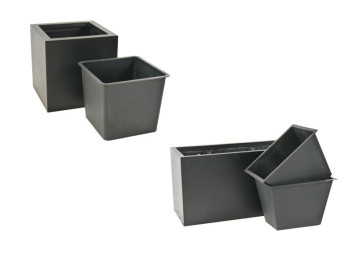 Komplettset 2-teilig: Pflanzkübel mit Einsatz, schwarz