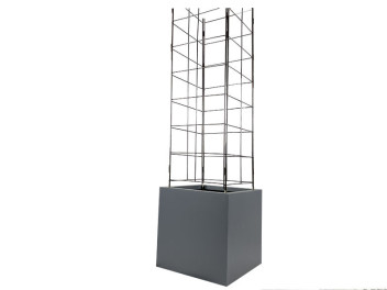 Komplettset 2-teilig: Pflanzkübel mit Rankgitter, anthrazit