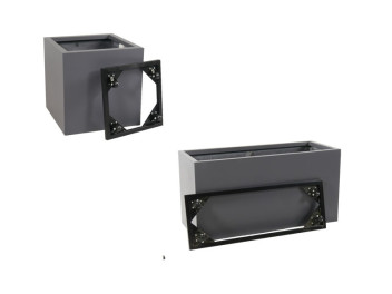 Komplettset 2-teilig: Pflanzkübel mit Roller, anthrazit