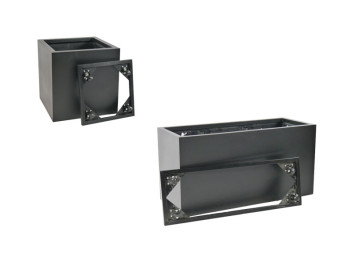 Komplettset 2-teilig: Pflanzkübel mit Roller, schwarz