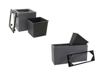 Komplettset 3-teilig: Pflanzkübel mit Einsatz und Roller, anthrazit