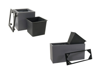 Komplettset 3-teilig: Pflanzkübel mit Einsatz und Roller, Fiberglas anthrazit