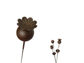 Pflanzenstab FLOWER aus Cortenstahl, rostfarben - jetzt reduziert 5x100