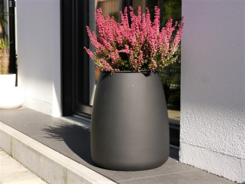 Pflanzkübel LOU, Fiberglas schwarz 38x45