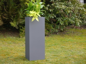 Pflanzkübel SUPREMO, TÜV-geprüft, Fiberglas anthrazit 30x30x60