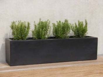 Pflanztrog FINO, Pflanzkübel, Fiberglas schwarz