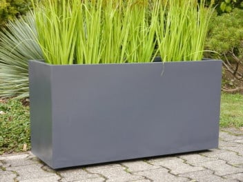 Pflanztrog, Pflanzkübel, Fiberglas anthrazit (Rollen optional)