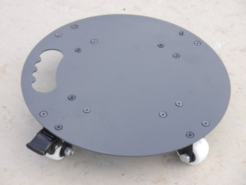 ultrastarkes Mehrzweck-Rollbrett aus Stahl, rund D28x7cm mit Tragegriff