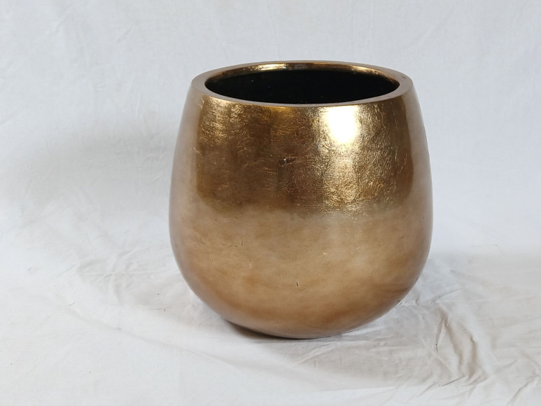 B-Ware: Blumenkübel YORO , Ø32 cm - Hochglanz bronze