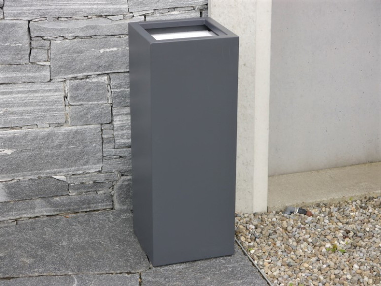 B- Ware Pflanzkübel aus Metall, anthrazit 30x30x80cm