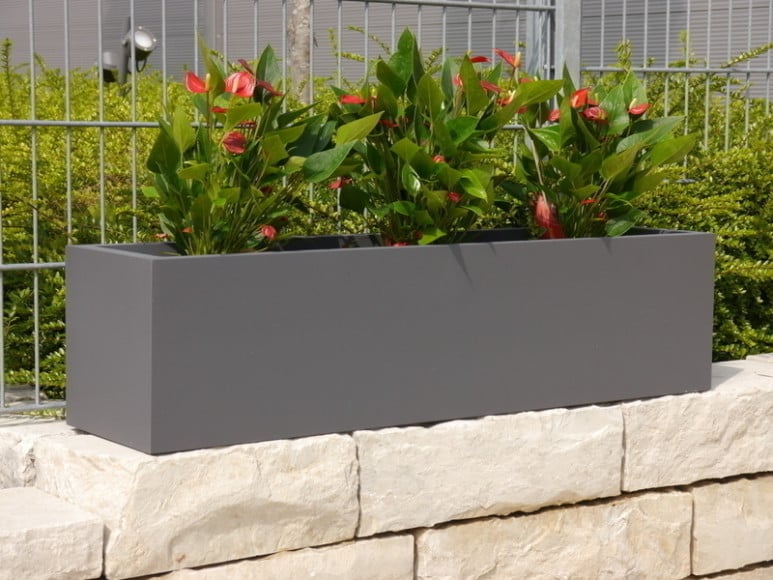 B-Ware Pflanztrog SUPREMO 80x18x18 cm, TÜV-geprüft, anthrazit