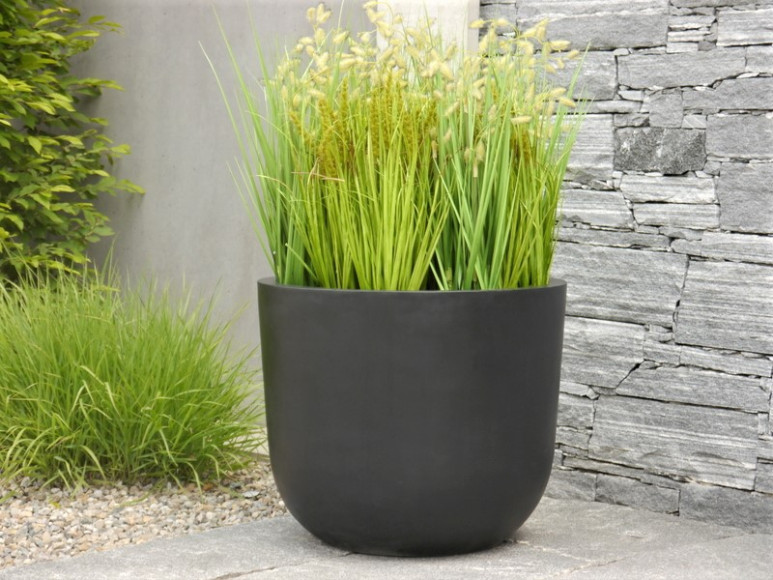 Blumenkübel CORO, Fiberglas schwarz 30x30
