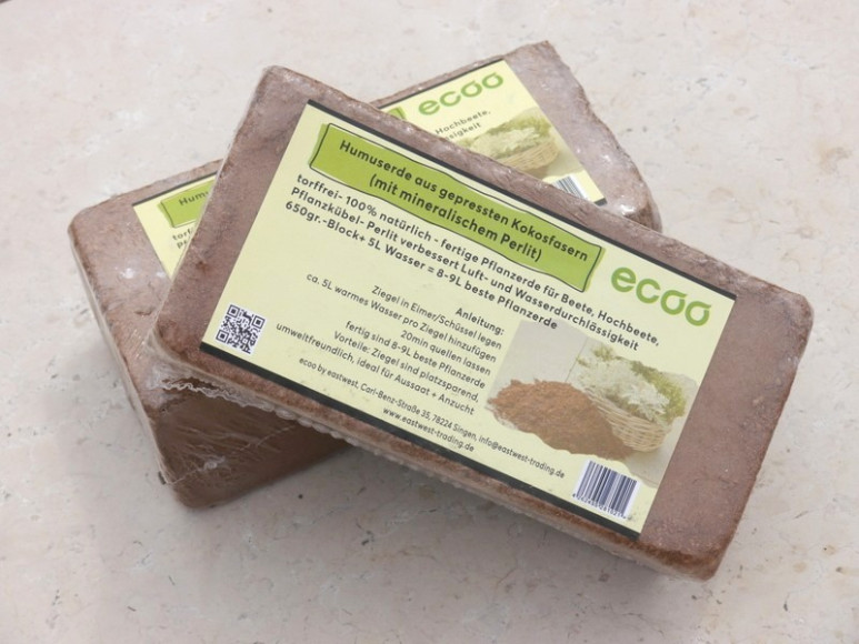 Humuserde I Kokoserde ECOO mit mineralischem Perlit/650gr. je Block 4er Set