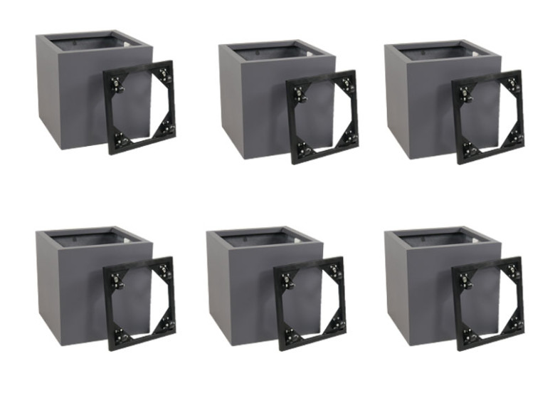 Komplettset 12-teilig: Pflanzkübel 40x40x40cm mit Pflanzenrollern, anthrazit