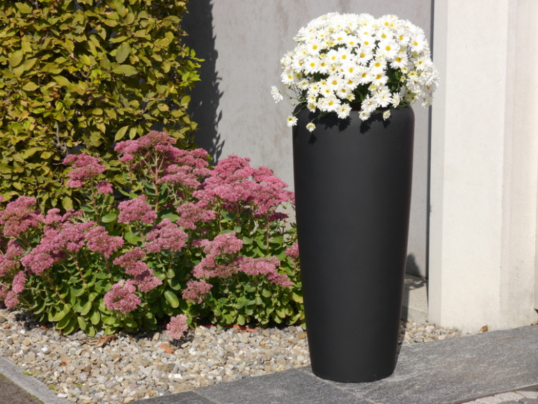 Pflanzkübel PLANTO, Fiberglas schwarz 41x100