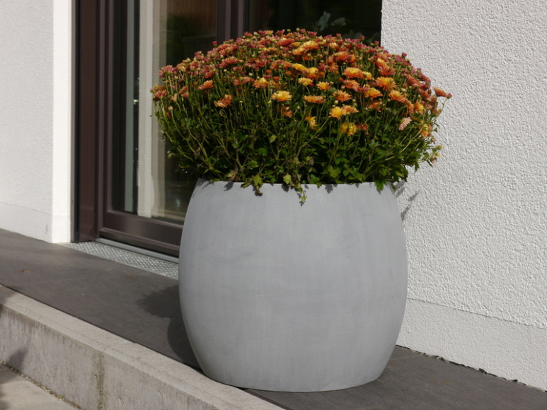 Pflanzkübel RONDO, Fiberglas grau 42x35