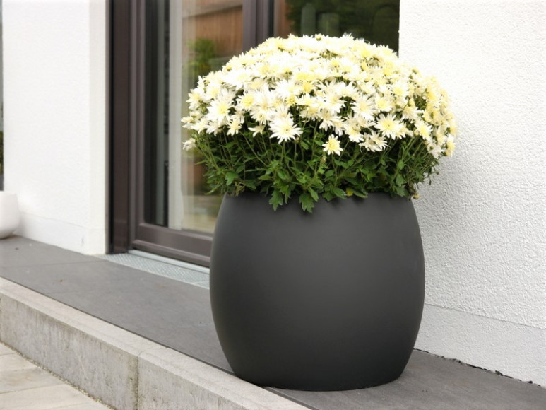 Pflanzkübel RONDO, Fiberglas schwarz 43x35