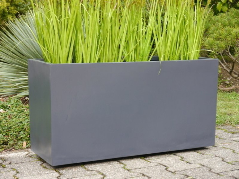 Pflanztrog, Blumentopf, anthrazit ( Rollen optional) 80x30x40