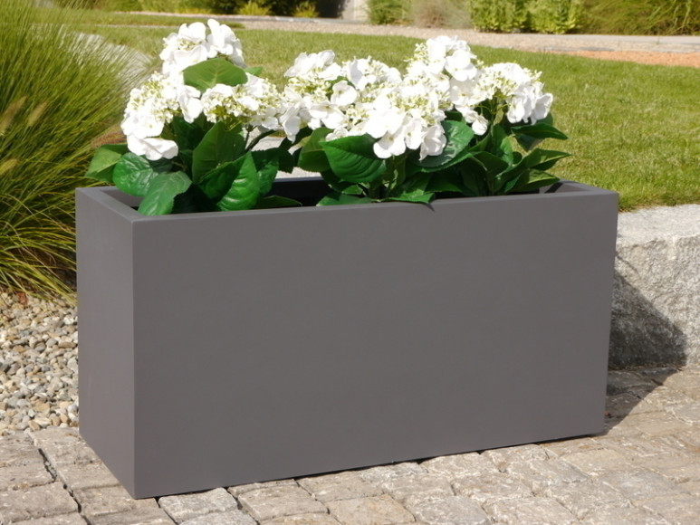 Pflanztrog SUPREMO, Blumentopf, anthrazit ( Rollen optional) 100x40x50