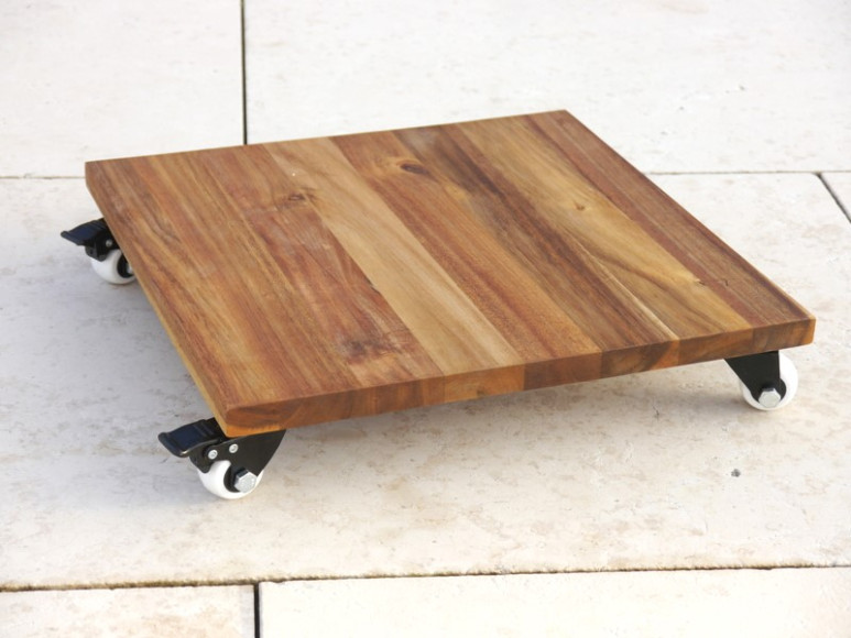 ultrastarkes Mehrzweck-Rollbrett aus Akazienholz, quadratisch 40x40x7