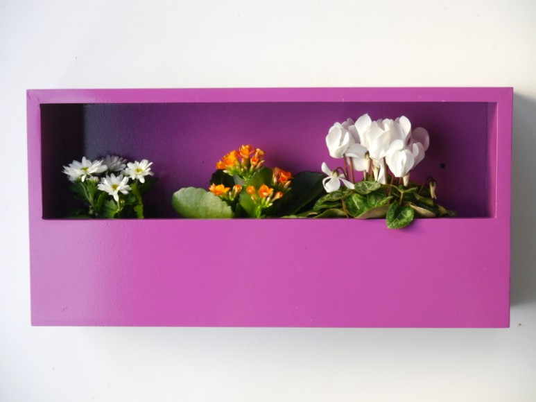 Wand-Pflanzkasten LINEA, violett - jetzt reduziert 40x20x9