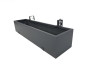 Balkonkasten LINEA inkl. Befestigung für Geländer, schwarz 90x25x20