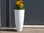 Blumenkübel CIGAR, Fiberglas Hochglanz weiß 30x60