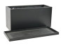 Komplettset 2-teilig: Pflanzkübel mit Untersetzer, Fiberglas schwarz 100x40x50