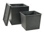 Komplettset 3-teilig: Pflanzkübel mit Untersetzer und Einsatz, Fiberglas schwarz 50x50x50