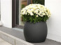 Pflanzkübel RONDO, Fiberglas schwarz 43x35