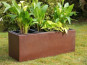 Pflanztröge aus Cortenstahl für Rollen, rostfarben 80x30x30