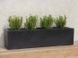 Pflanztrog FINO, Pflanzkübel, Fiberglas schwarz 60x18x18