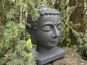 Buddha-Kopf aus Fiberglas - anthrazit 21x21x35