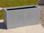 Komplettset 2-teilig: Pflanzkübel mit Untersetzer, betongrau 100x40x50