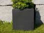 Komplettset 3-teilig: Pflanzkübel mit Untersetzer und Einsatz, Fiberglas schwarz 50x50x50