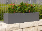 Pflanzkübel SUPREMO, TÜV-geprüft, Fiberglas anthrazit 50x18x18
