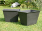 Komplettset 2-teilig: Pflanzkübel mit Einsatz, Fiberglas schwarz 100x40x50