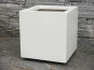 Pflanzkübel SUPREMO für Rollen, Fiberglas Hochglanz weiß 50x50x50