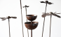 Regenfänger/ Gartenstecker 2 stockige aus Cortenstahl, rostfarben