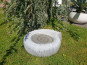 Gartendeko - VOGELBAD "AMMONITO" aus Fiberglas  - betongrau 46x42x14