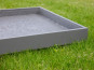 Komplettset 2-teilig: Pflanzkübel mit Untersetzer, Fiberglas betongrau 50x50x50