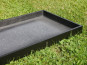 Komplettset 2-teilig: Pflanzkübel mit Untersetzer, Fiberglas schwarz 100x40x50