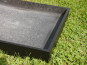 Komplettset 2-teilig: Pflanzkübel mit Untersetzer, Fiberglas schwarz 50x50x50