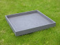 Komplettset 3-teilig: Pflanzkübel mit Untersetzer und Einsatz, Fiberglas anthrazit 50x50x50