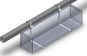 Balkonkasten LINEA inkl. Befestigung für Geländer, schwarz 80x18x18