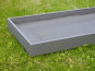 Komplettset 2-teilig: Pflanzkübel mit Untersetzer, Fiberglas betongrau 100x40x50